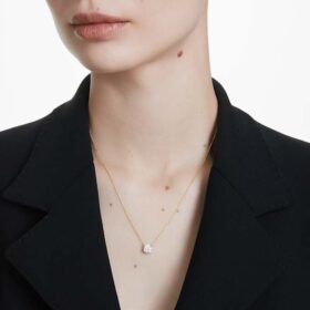 Přívěsek Eternity Solitaire s diamanty vypěstovanými v laboratoři, celková hmotnost 1 Ct, kulatý tvar, 14K žluté zlato