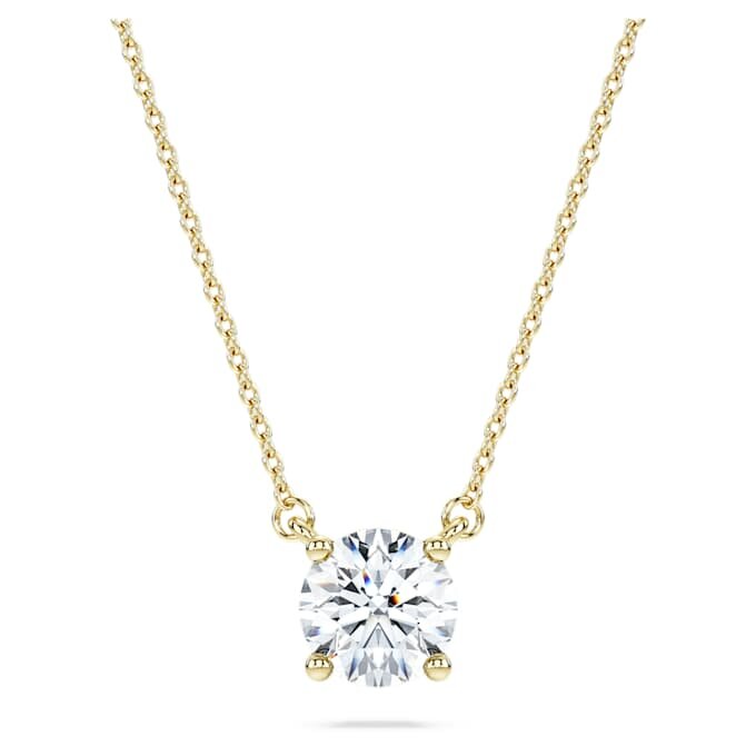 Přívěsek Eternity Solitaire s diamanty vypěstovanými v laboratoři, celková hmotnost 1 Ct, kulatý tvar, 14K žluté zlato Přívěsek Eternity Solitaire s diamanty vypěstovanými v laboratoři, celková hmotnost 1 Ct, kulatý tvar, 14K žluté zlato