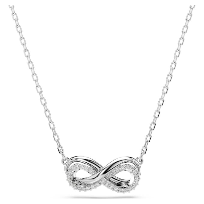 Přívěsek Hyperbola Pavé, Infinity, bílý, rhodiovaný Přívěsek Hyperbola Pavé, Infinity, bílý, rhodiovaný