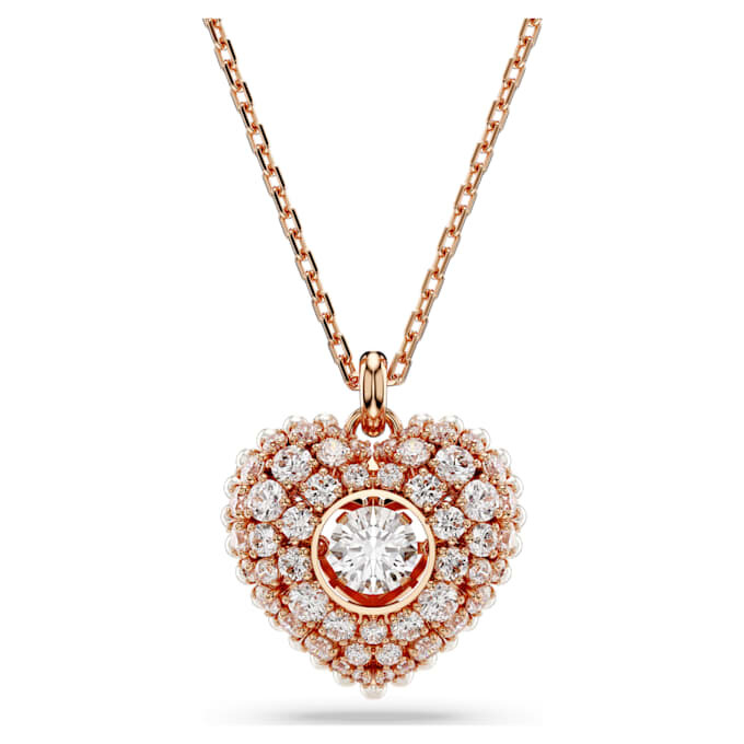 Přívěsek Idyllia Crystal Pearl, srdce, bílý, pokovený růžovým zlatem Přívěsek Idyllia Crystal Pearl, srdce, bílý, pokovený růžovým zlatem