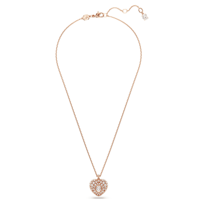 Přívěsek Idyllia Crystal Pearl, srdce, bílý, pokovený růžovým zlatem Přívěsek Idyllia Crystal Pearl, srdce, bílý, pokovený růžovým zlatem