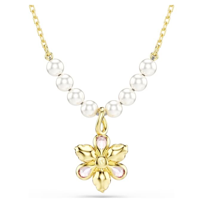 Přívěsek Idyllia s křišťálovými perličkami, různé briliantové výbrusy, květina, vícebarevný, pozlacený Přívěsek Idyllia s křišťálovými perličkami, různé briliantové výbrusy, květina, vícebarevný, pozlacený