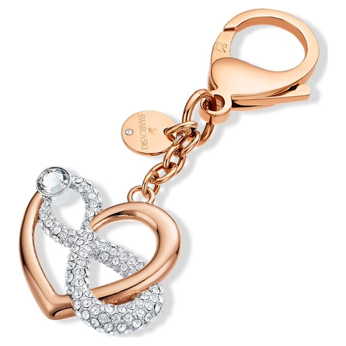 Přívěsek na kabelku „Infinity and Heart“, bílý, povrchová úprava z kombinace kovů Přívěsek na kabelku „Infinity and Heart“, bílý, povrchová úprava z kombinace kovů