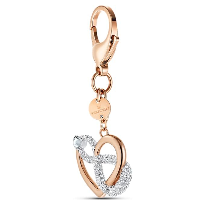 Přívěsek na kabelku „Infinity and Heart“, bílý, povrchová úprava z kombinace kovů Přívěsek na kabelku „Infinity and Heart“, bílý, povrchová úprava z kombinace kovů