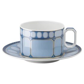 Čajový šálek se podšálkem Signum, porcelán, modrý