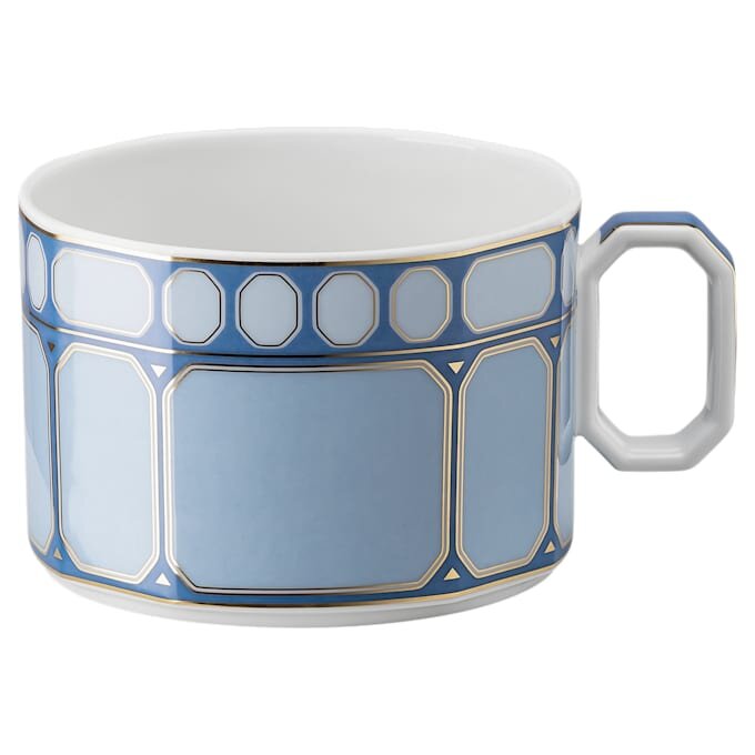 Čajový šálek se podšálkem Signum, porcelán, modrý Čajový šálek se podšálkem Signum, porcelán, modrý