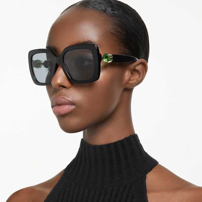 Sluneční brýle Oversized, čtvercový tvar, SK6001, černé Sluneční brýle Oversized, čtvercový tvar, SK6001, černé