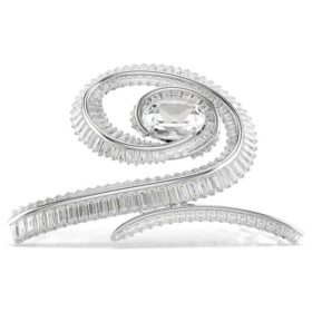 Sponka do vlasů Ariana Grande X Swarovski s broušenými krystaly typu baguette, bílá, pokovená rhodiem