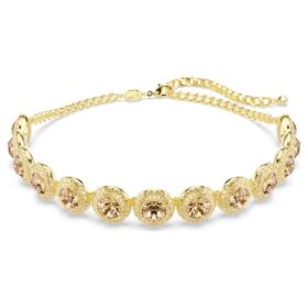 Una Angelic Choker s kulatým briliantovým výbrusem, karamelová, pozlacená