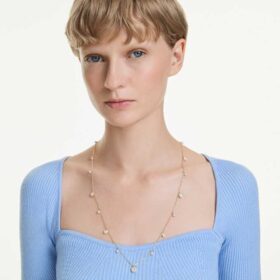 Una Angelic Strandage Crystal Pearl, kulatý brus, bílá, pozlacená