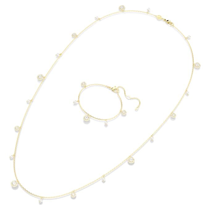 Una Angelic Strandage Crystal Pearl, kulatý brus, bílá, pozlacená Una Angelic Strandage Crystal Pearl, kulatý brus, bílá, pozlacená